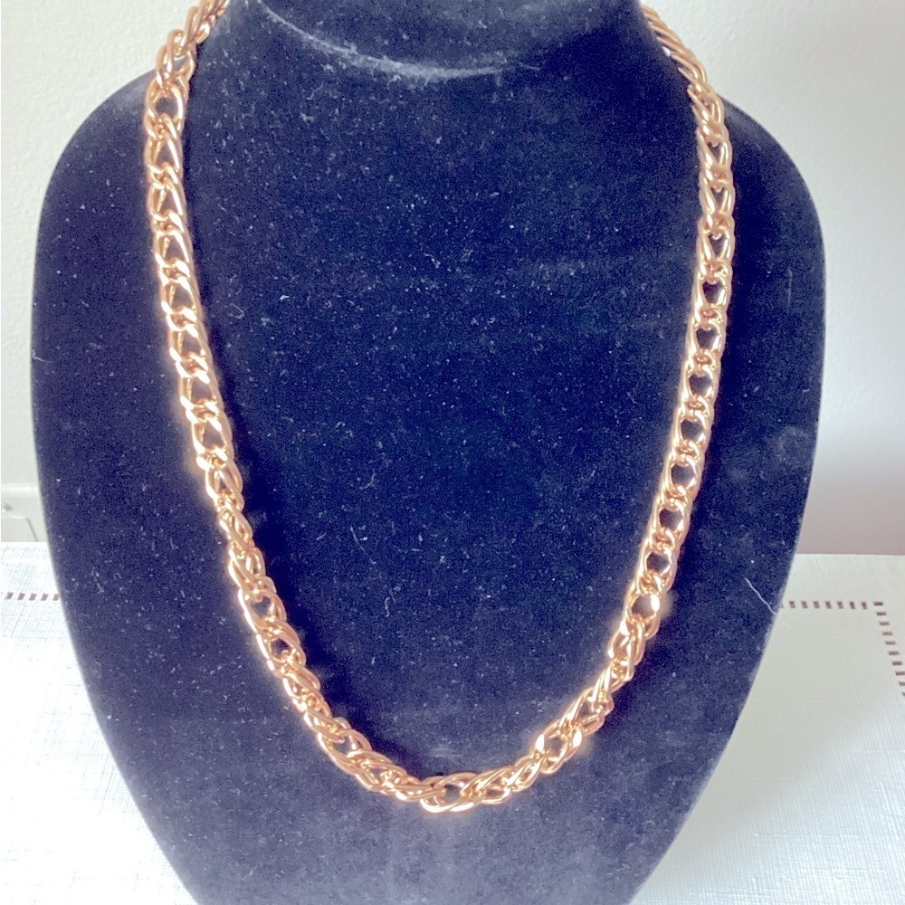 Gold Tone Chain Necklace with Polished Finish
